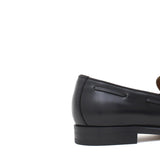 Mocassino donna con mappine in vitello spazzolato nero con fondo cuoio antiscivolo D204CNE 12 ROSSI 