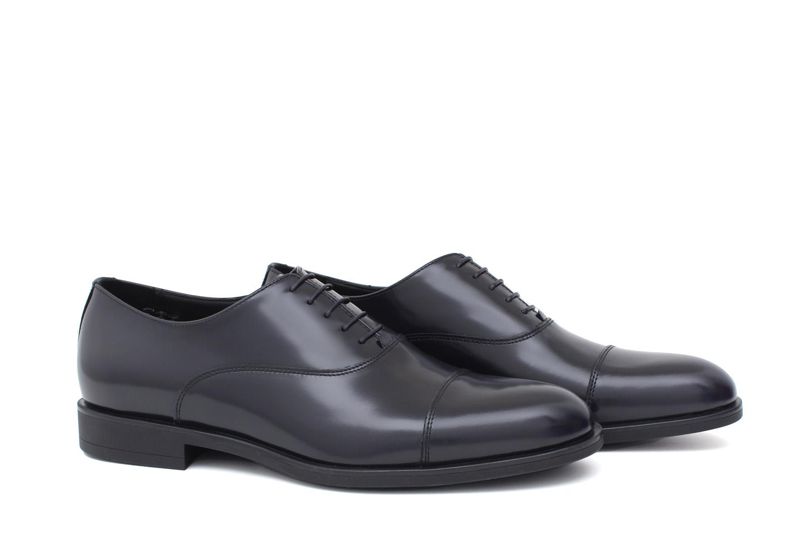 Francesina con puntalino in vitello spazzolato blu scuro con fondo in  gomma<BR/> 300GOTBLU 521 ROSSI 