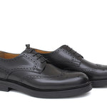 Derby stile inglese in vitello spazzolato nero con fondo in gomma 8103GRCALNE 156 ROSSI 