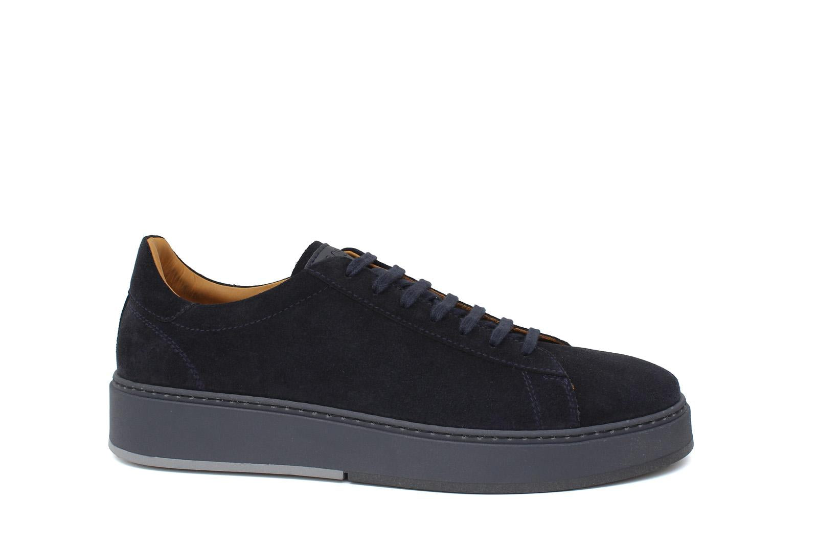 Sneaker stringata in suede blu con fondo in gomma tricolore 1043LHSBLU 36 ROSSI 
