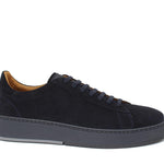 Sneaker stringata in suede blu con fondo in gomma tricolore 1043LHSBLU 36 ROSSI 