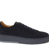 Sneaker stringata in suede blu con fondo in gomma tricolore 1043LHSBLU 36 ROSSI 
