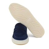 Slip-on in camoscio navy con fondo in gomma cucito 645FLOOLT 1132 ROSSI 