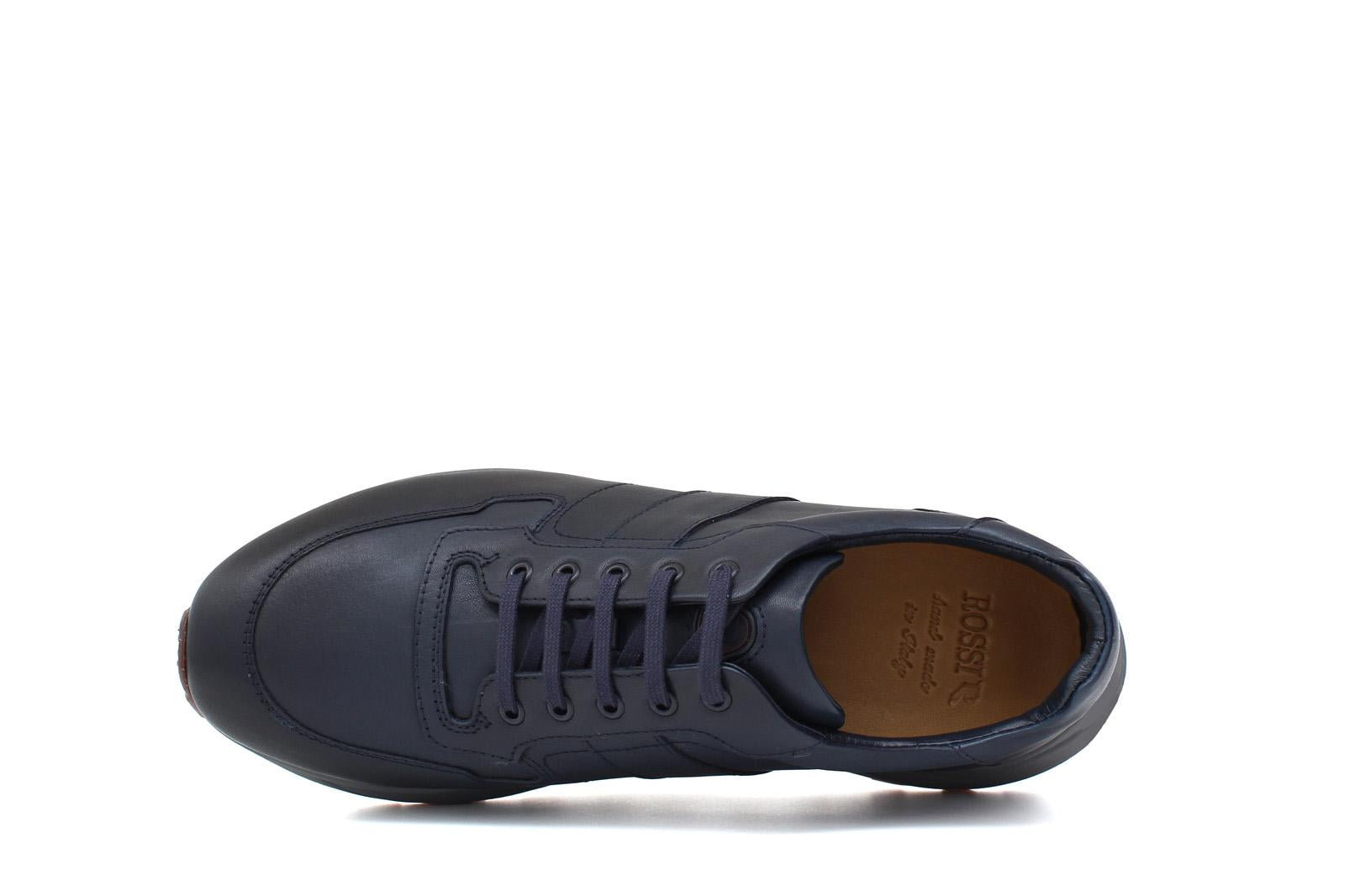 Sneaker in vitello naturale color blu sfumato e fondo in gomma leggera vibram 1255VBLU 629 ROSSI 