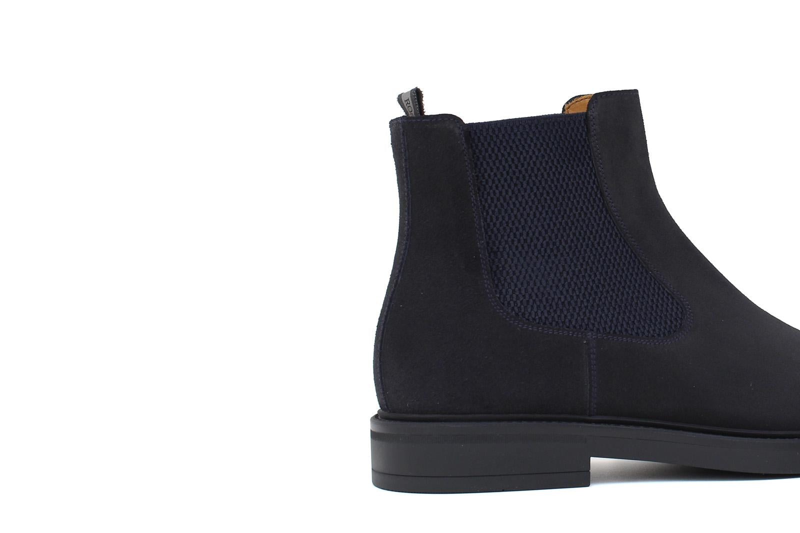 Stivaletto beatles in camoscio rasato blu e fondo in gomma 154PRCRIB 1036 ROSSI 