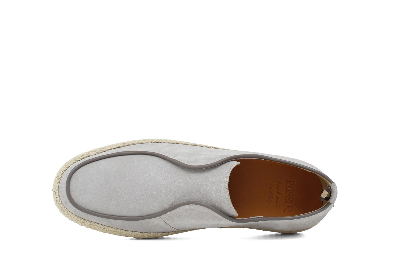 Slip on in camoscio color  roccia con fondo in gomma intrecciato 1093FROC 63 ROSSI 