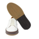 Sneaker in vitello bottalato crema  con fondo in gomma tricolore 643LGVBCRE 94 ROSSI 