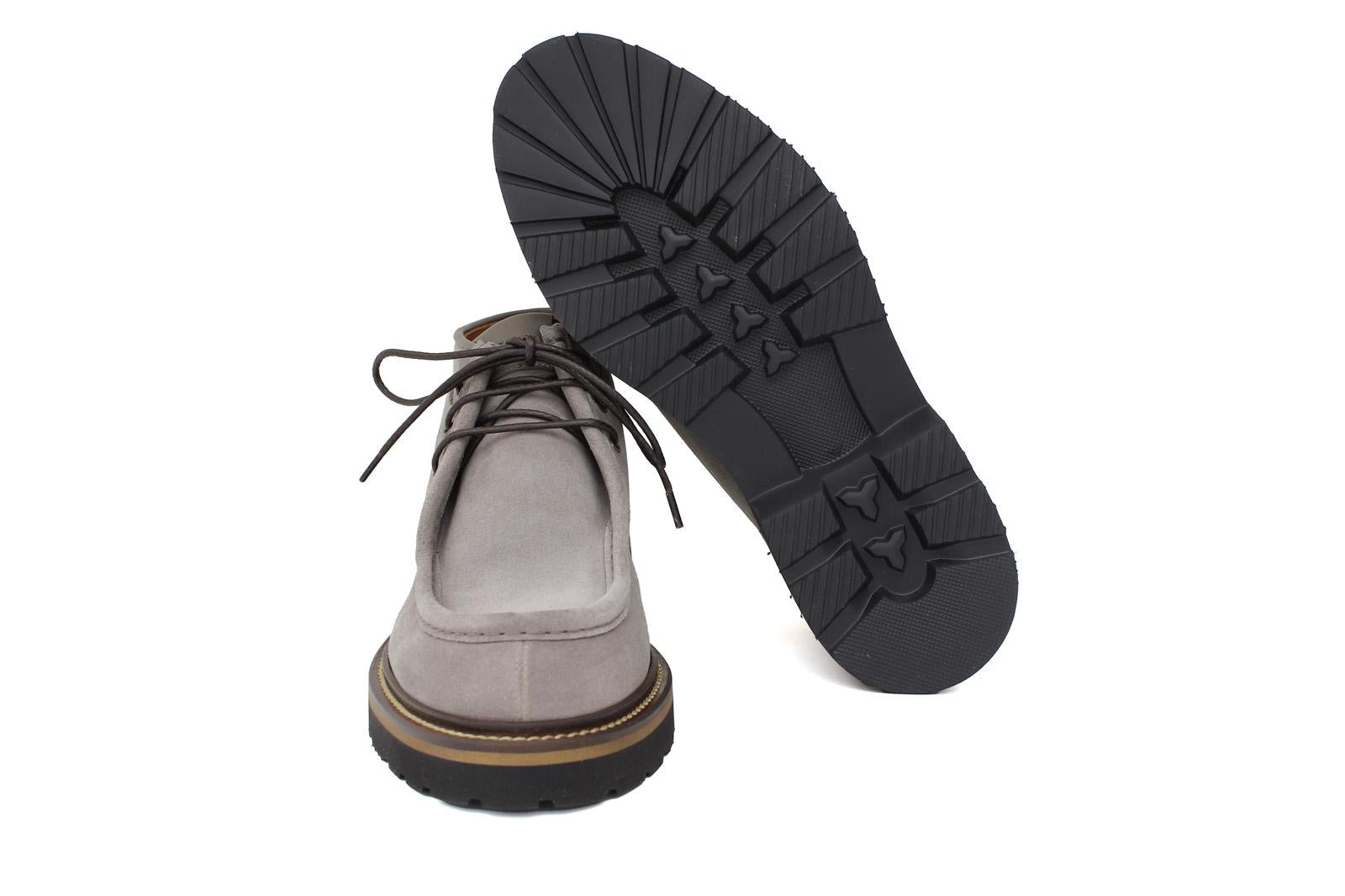 Polacchino stringato modello ingegnere in camoscio color roccia con fondo in gomma leggera 1253PCHSCLO 18 ROSSI 