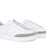 Sneaker in vitello bianco con riporto in camoscio roccia e fondo in gomma leggera 1017FLOR 230  UN ROSSI 