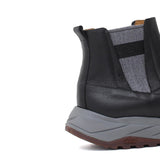 Sneakers modello beatles con elastico bicolore in bufalo e camoscio nero con fondo vibram 861PBUFN 1045 ROSSI 
