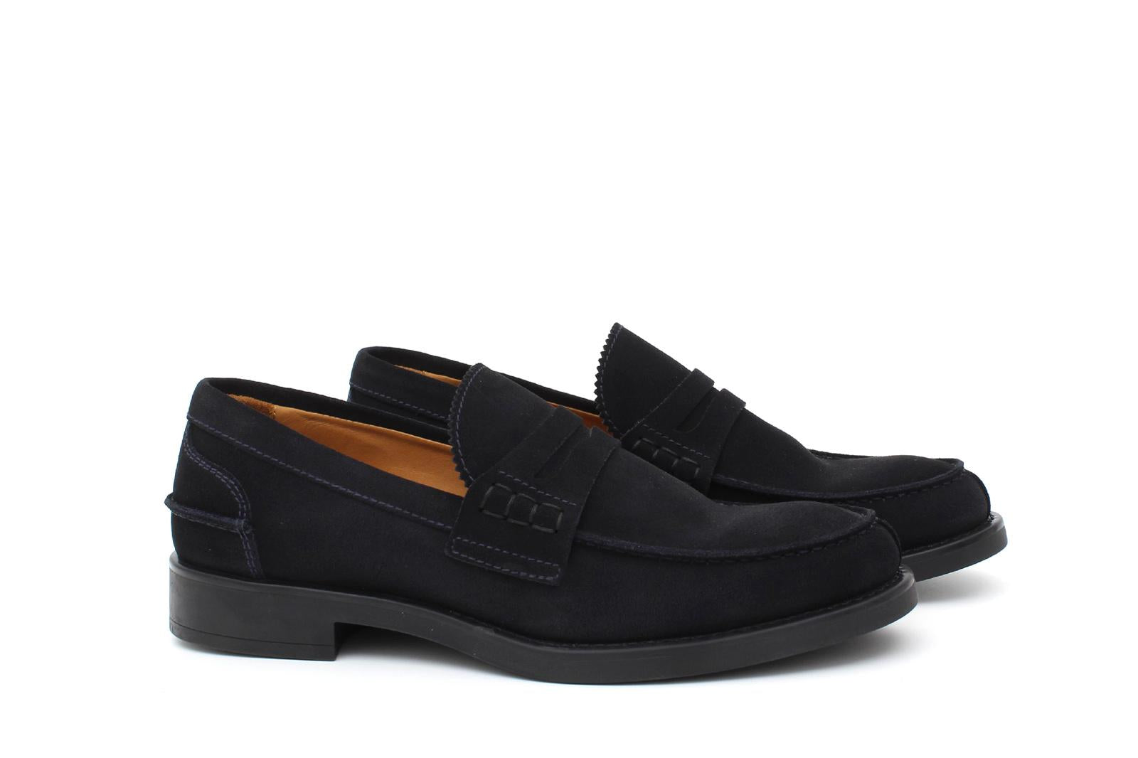 Mocassino College stile inglese in camoscio blu e fondo gomma 5316GCIBLU 1003 ROSSI 