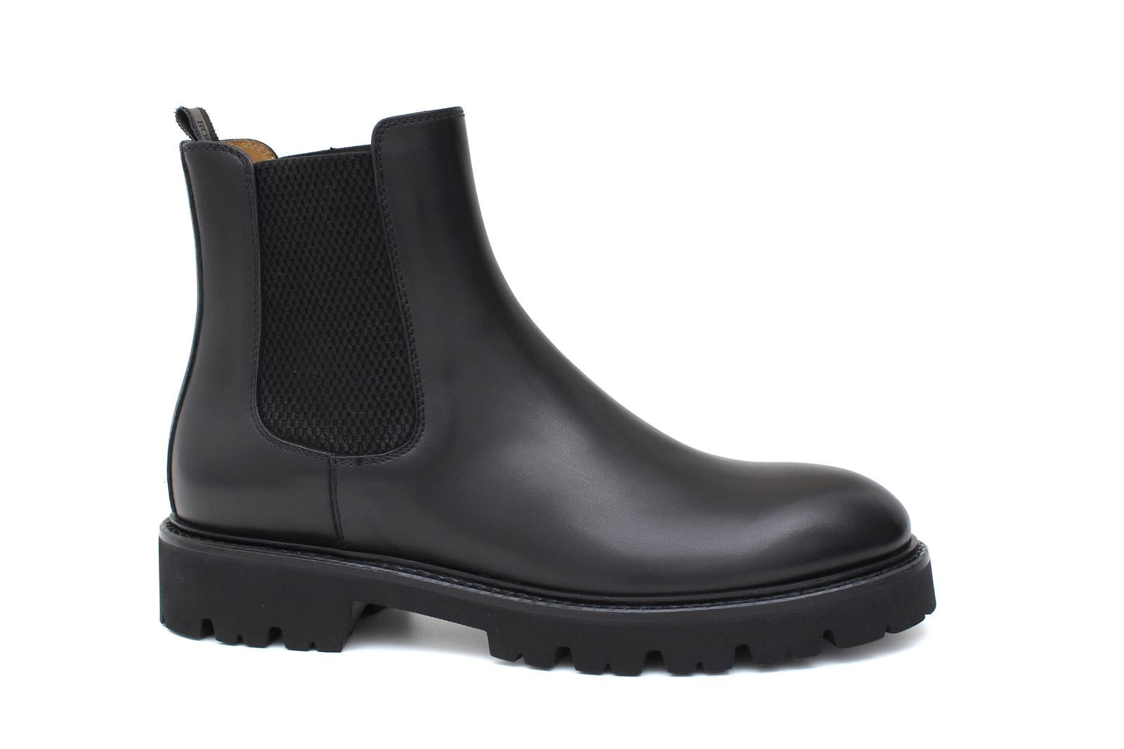 Beatles donna in vitello a pieno fiore color nero con fondo in gomma leggera D213PSNER 32 ROSSI 