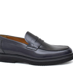 Mocassino in vitello spazzolato blu con fondo gomma leggera 6259GCBLU 1145 ROSSI 