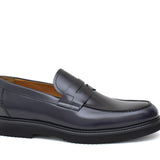 Mocassino in vitello spazzolato blu con fondo gomma leggera 6259GCBLU 1145 ROSSI 