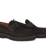 Mocassino stile ingegnere in suede  testa di moro e fondo gomma leggera 1223CHSMO 389 ROSSI 