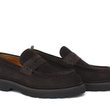 Mocassino stile ingegnere in suede  testa di moro e fondo gomma leggera 1223CHSMO 389 ROSSI 