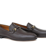 Mocassino in vitello dollaro testa di moro con fondo in cuoio antiscivolo 679WILTM 1137 ROSSI 