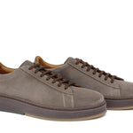 Sneaker stringata in suede fango con fondo in gomma tricolore 1043LHSBI 105 ROSSI 