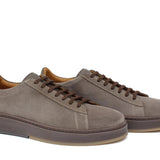 Sneaker stringata in suede fango con fondo in gomma tricolore 1043LHSBI 105 ROSSI 