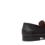 Mocassino sfoderato in vitello spazzolato bordò con fondo in cuoio antiscivolo cucito blake 7635CBOR 167 ROSSI 