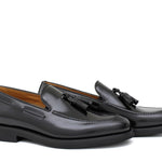 Mocassino sfoderato con mappine in vitello spazzolato nero con fondo in gomma leggera 7637CHNE 999 ROSSI 