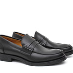 Mocassino College stile inglese in vitello naturale nero fondo gomma 5316GSENE 307 ROSSI 
