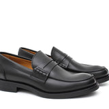 Mocassino College stile inglese in vitello naturale nero fondo gomma 5316GSENE 307 ROSSI 