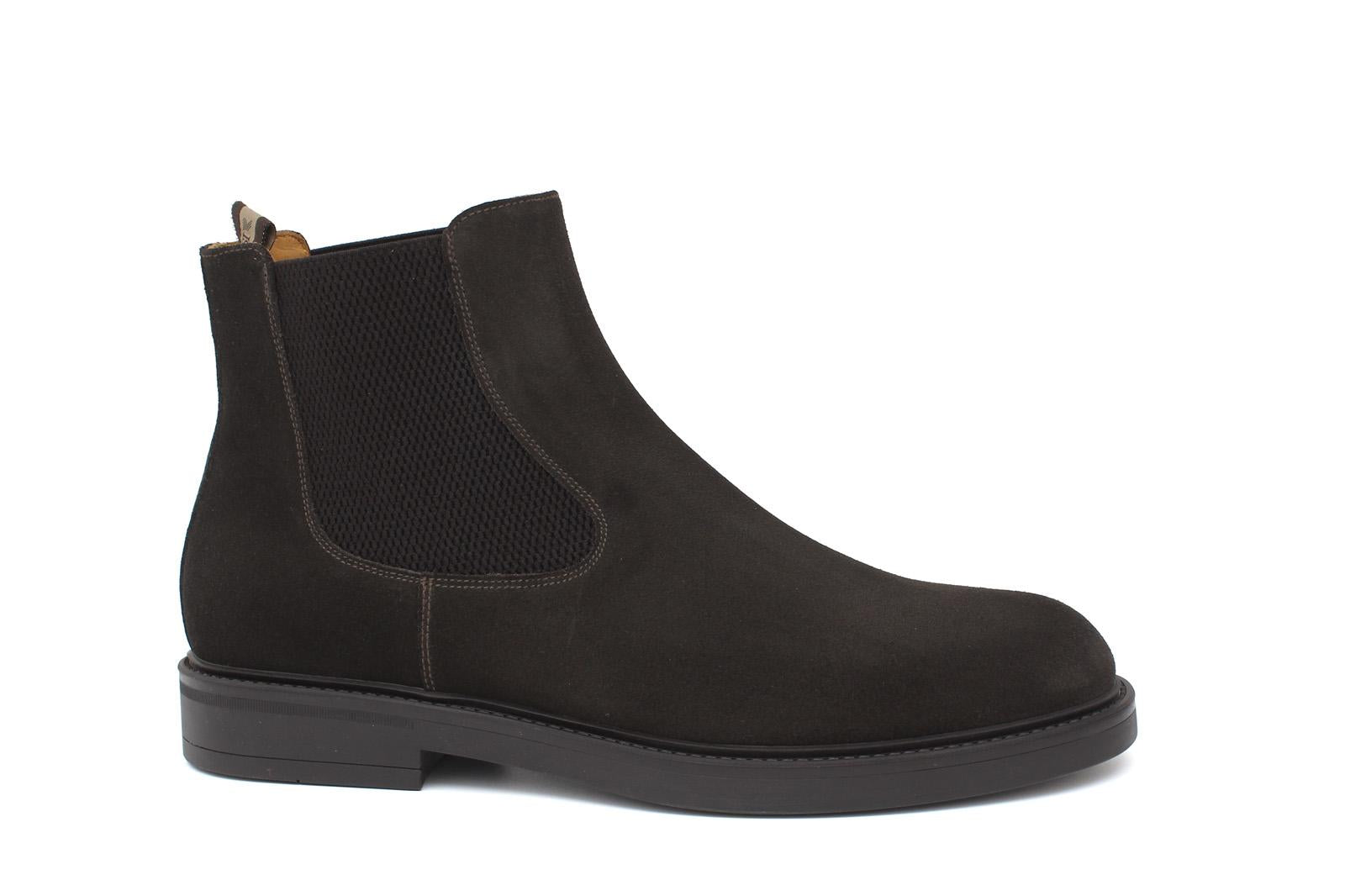 Stivaletto beatles in camoscio rasato testa di moro e fondo in gomma 154PRCRIM 435 ROSSI 