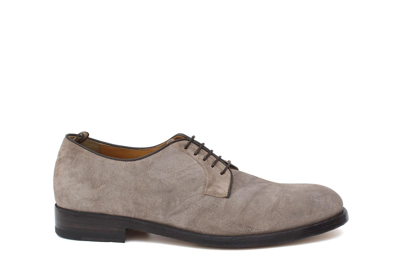 Derby in camoscio lavato color sabbia e fondo in cuoio lavato antiscivolo 6403VTSE 116 ROSSI 