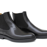 Stivaletto beatles in vitello spazzolato nero e fondo in gomma 154PRCNE 1143 ROSSI 