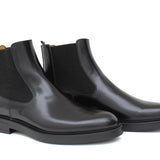 Stivaletto beatles in vitello spazzolato nero e fondo in gomma 154PRCNE 1143 ROSSI 