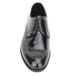 Derby in vernice blu con fondo in cuoio 7608VBLU 192  UN ROSSI 