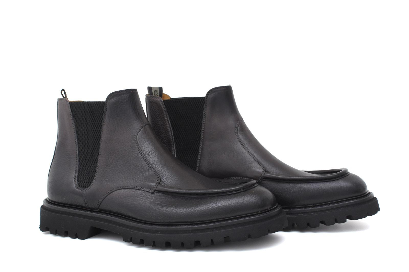 Stivaletto modello beatles in vitello anticato grigio e fondo in gomma leggera 881PVASF 124 ROSSI 