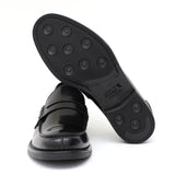 Mocassino College stile inglese in vitello spazzolato nero e fondo gomma 5316GCANE 349 ROSSI 