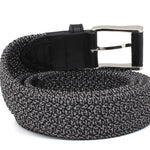 Cintura intrecciata elasticizzata nel colore grigio/nero  con fibbia h 35 in nikel F0438NKEPNE 70 ROSSI 