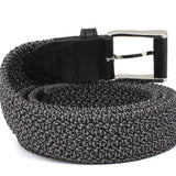 Cintura intrecciata elasticizzata nel colore grigio/nero  con fibbia h 35 in nikel F0438NKEPNE 70 ROSSI 