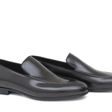 Mocassino in vitello spazzolato lucido colore nero con fondo in cuoio 1452TN 200 ROSSI 