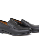 Mocassino in vitello naturale nero con fondo in gomma cucito 1457CDIXNE 274 ROSSI 