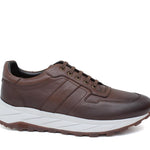 Sneaker in vitello naturale color marrone sfumato e fondo in gomma leggera vibram 1255VCAS 1147 ROSSI 