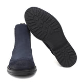 Beatles stile inglese in camoscio anticato color navy con fondo in gomma 166PCN 385 ROSSI 