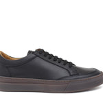 Sneakers in vitello morbido nero con fondo in gomma 643LPNE 1061 ROSSI 