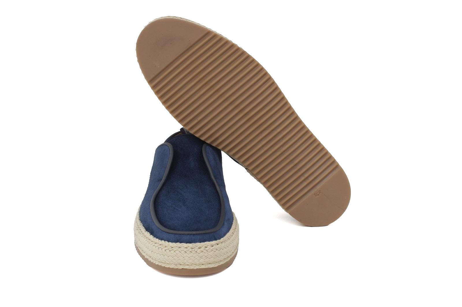 Slip on in camoscio color blu navy con fondo in gomma intrecciato 1093ROVNA 1130 ROSSI 