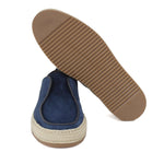 Slip on in camoscio color blu navy con fondo in gomma intrecciato 1093ROVNA 1130 ROSSI 