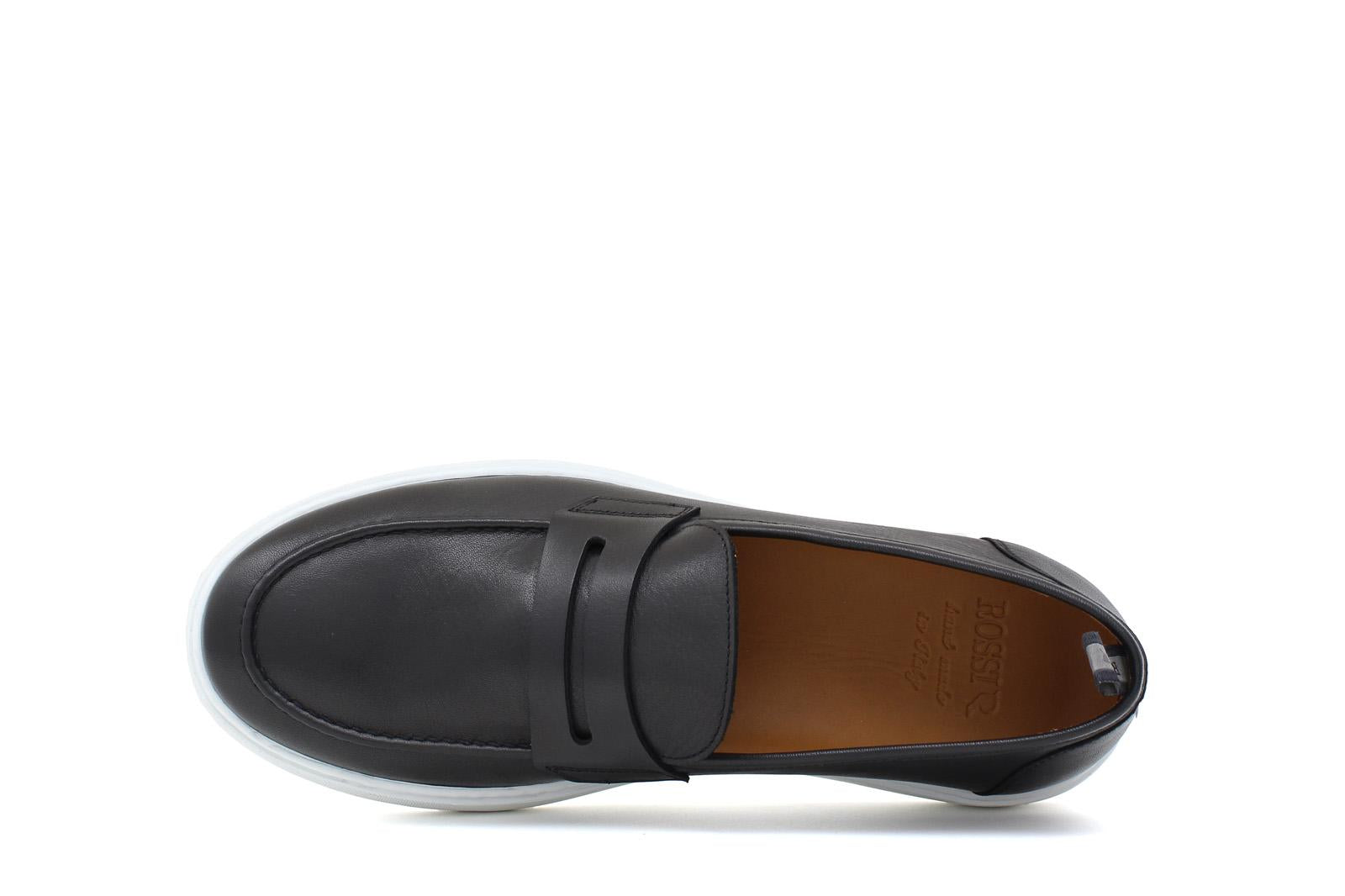 Slip on in vitello naturale blu  sfumato con fondo in gomma leggera 9688DNE 1134 ROSSI 