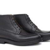 Stivaletto stringato in vitello chicchino nero con fondo gomma 9290PCVNE 621 ROSSI 