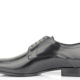 Derby in vitello spazzolato nero scuro con fondo in cuoio 4704TINER 306 ROSSI 