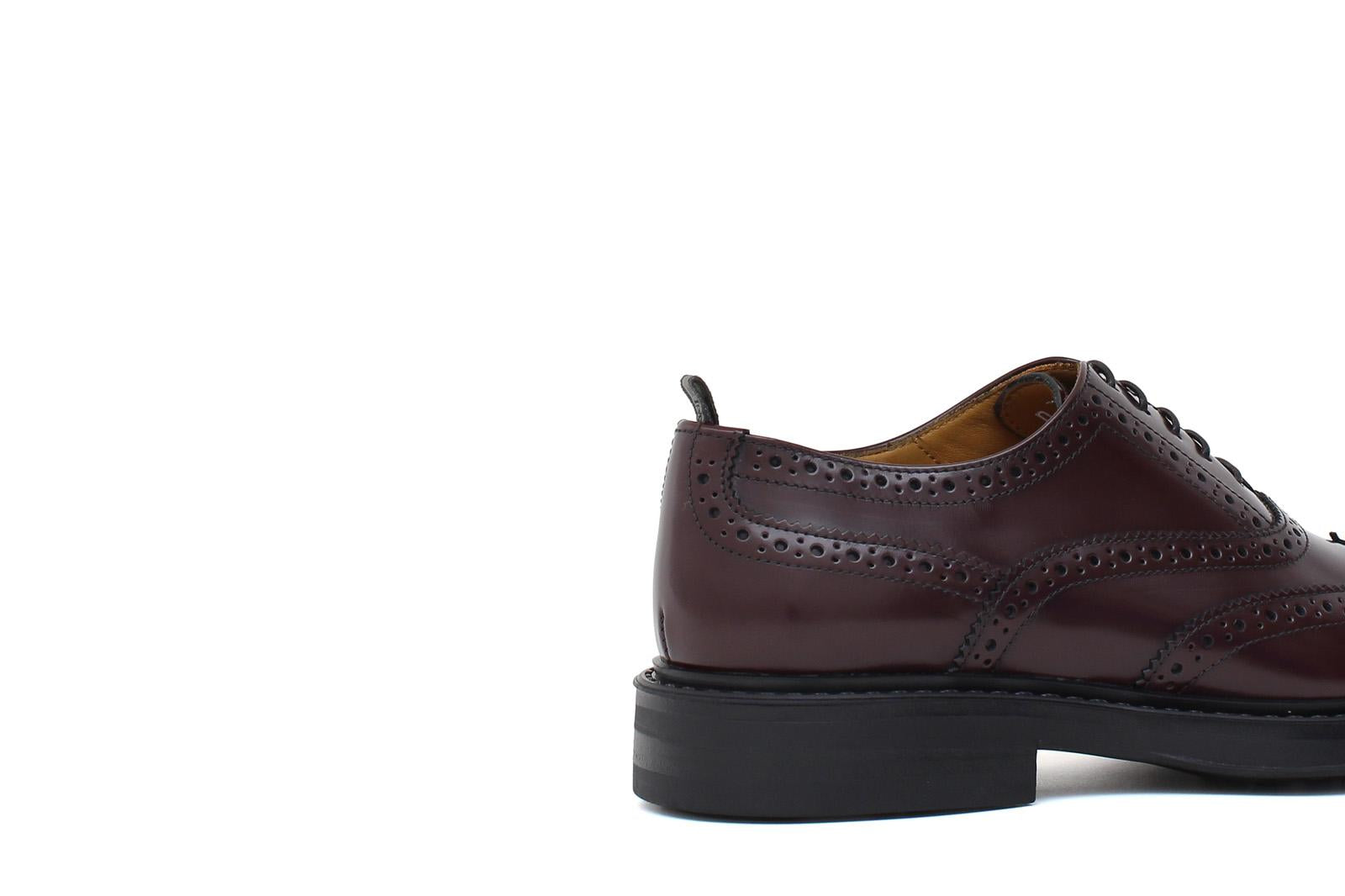 Derby donna stile inglese in vitello spazzolato prugna e fondo in gomma cucito D216GCPBO 20 ROSSI 