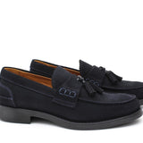 Mocassino college con mappine in camoscio rasato blu con fondo gomma 8140GINBLU 408 ROSSI 