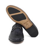 Mocassino lavorazione a sacchetto intero in vitello intrecciato blu con fondo in cuoio antiscivolo cucito blake 268VCBLU 260 ROSSI 