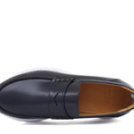 Mocassino sportivo in vitello spazzolato blu con fondo vibram leggero 277CB 20 ROSSI 